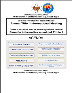 Annual Title 1 Informational Meeting Flyer